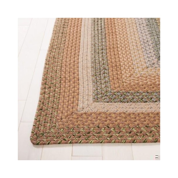 Safavieh 9 x 12 ft. Oval Braided- Tan and Multi Hand Made Rug BRD314A-9OV - main